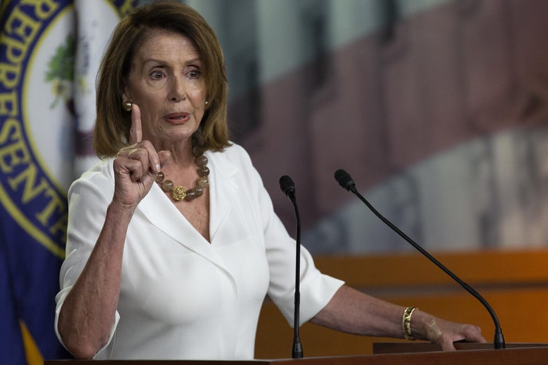 House Minority Leader Nancy Pelosi speaks with reporters on July 12, 2018 in Washington, D.C.